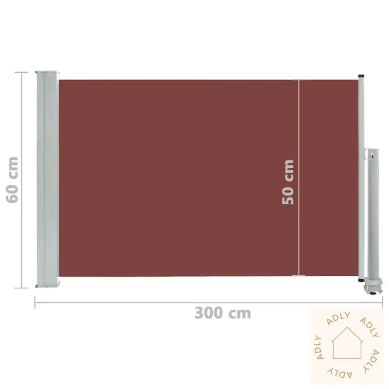 Uttrekkbar Sidemarkise 60X300 Cm Brun