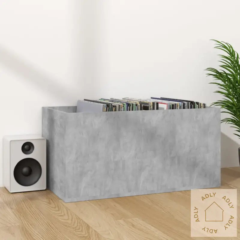 Oppbevaringsboks Lp Betonggrå 71X34X36 Cm Konstruert Tre