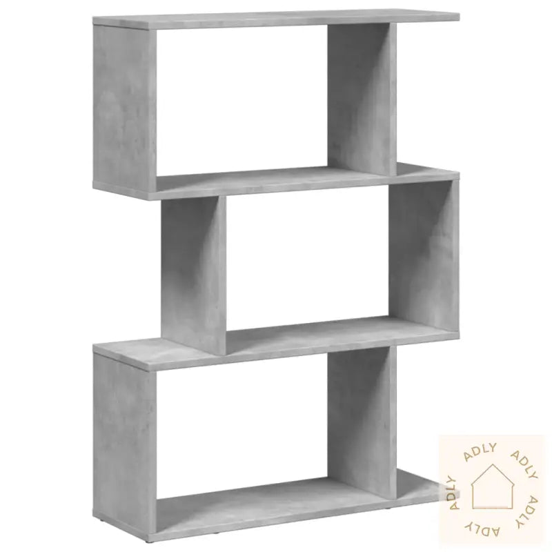 Romdeler Bokhylle 3 Lag Betonggrå 70X24X97 Cm Konstruert Tre
