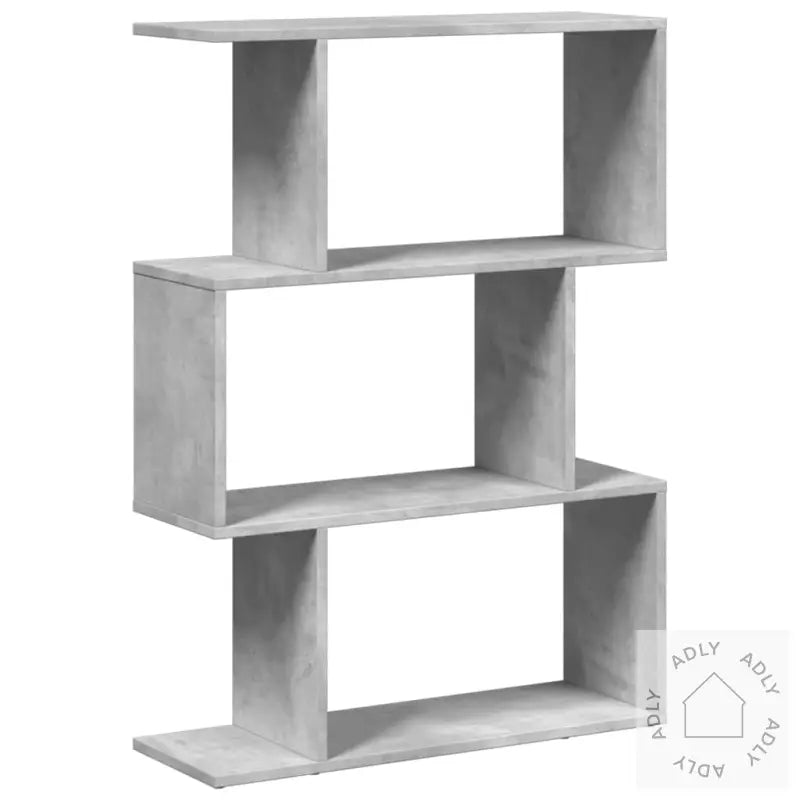 Romdeler Bokhylle 3 Lag Betonggrå 70X24X97 Cm Konstruert Tre