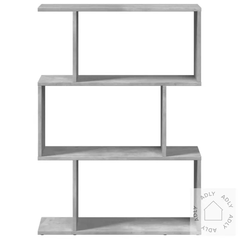 Romdeler Bokhylle 3 Lag Betonggrå 70X24X97 Cm Konstruert Tre