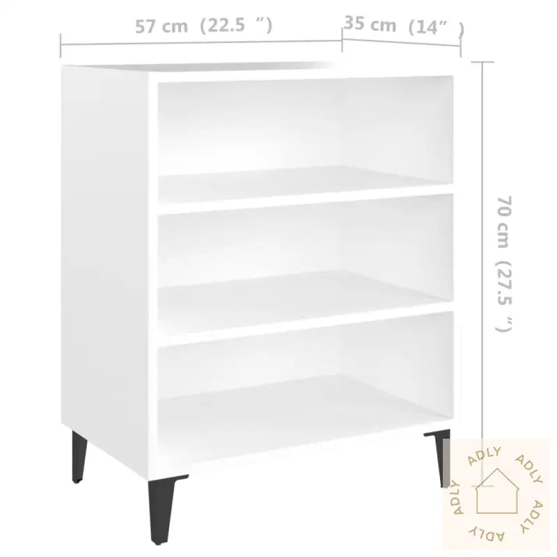 Skjenk Hvit 57X35X70 Cm Konstruert Tre