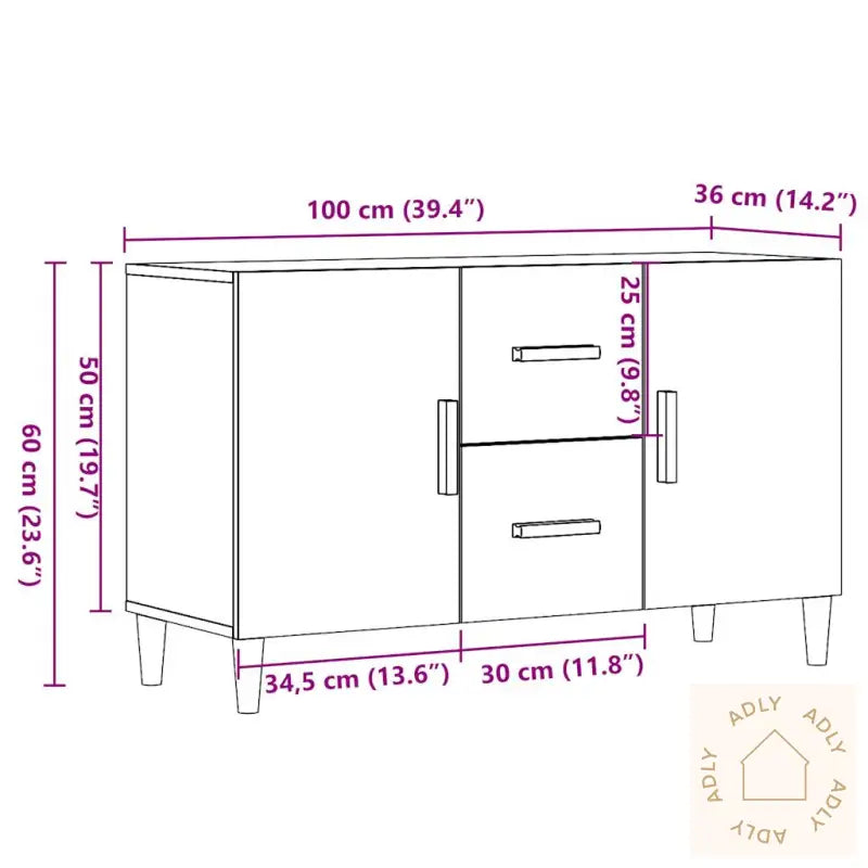 Skjenk Gammelt Tre 100X36X60 Cm Konstruert Tre