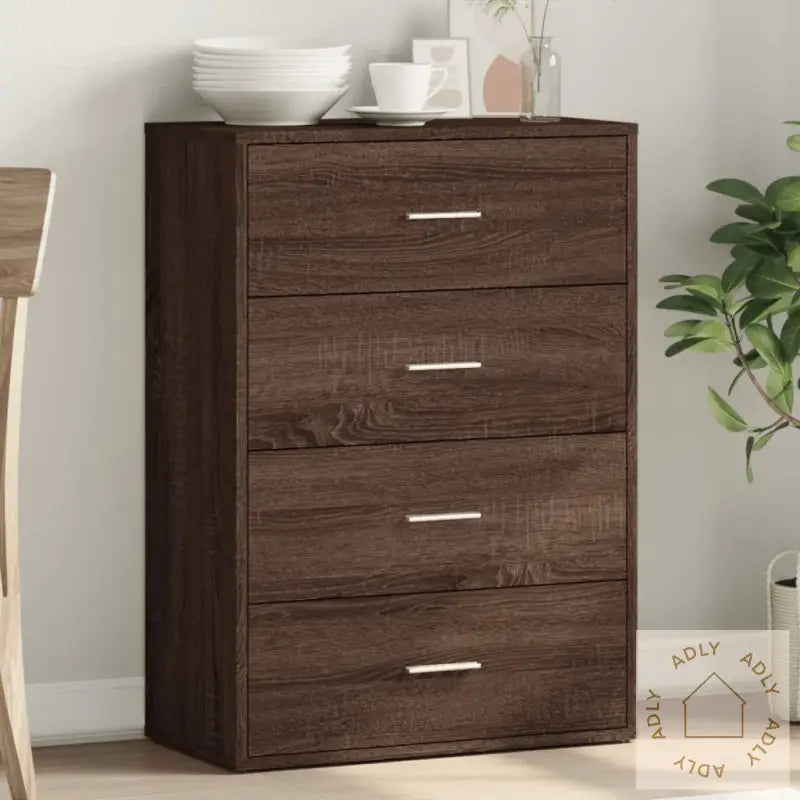 Skjenk Brun Eik 60X31X84 Cm Konstruert Tre