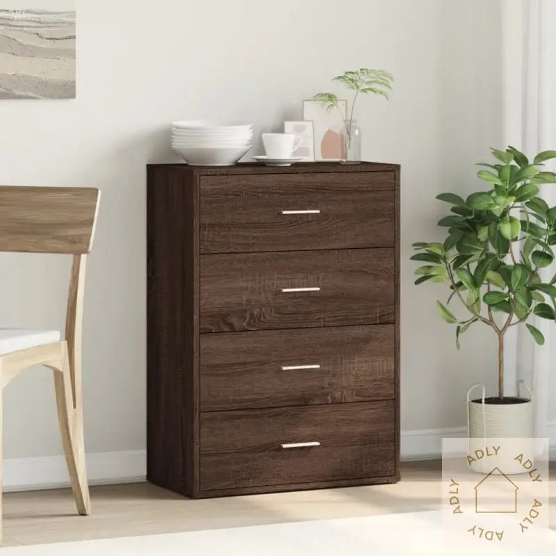 Skjenk Brun Eik 60X31X84 Cm Konstruert Tre
