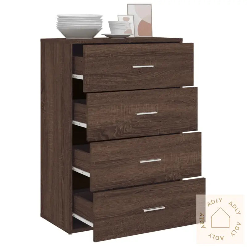 Skjenk Brun Eik 60X31X84 Cm Konstruert Tre