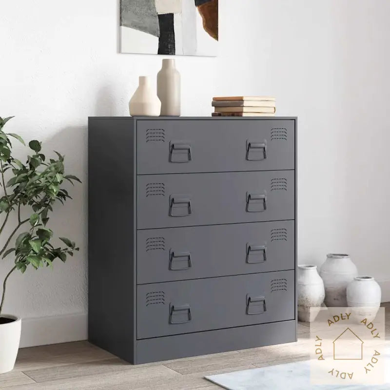 Skjenk Antrasitt 67X39X83 Cm Stål