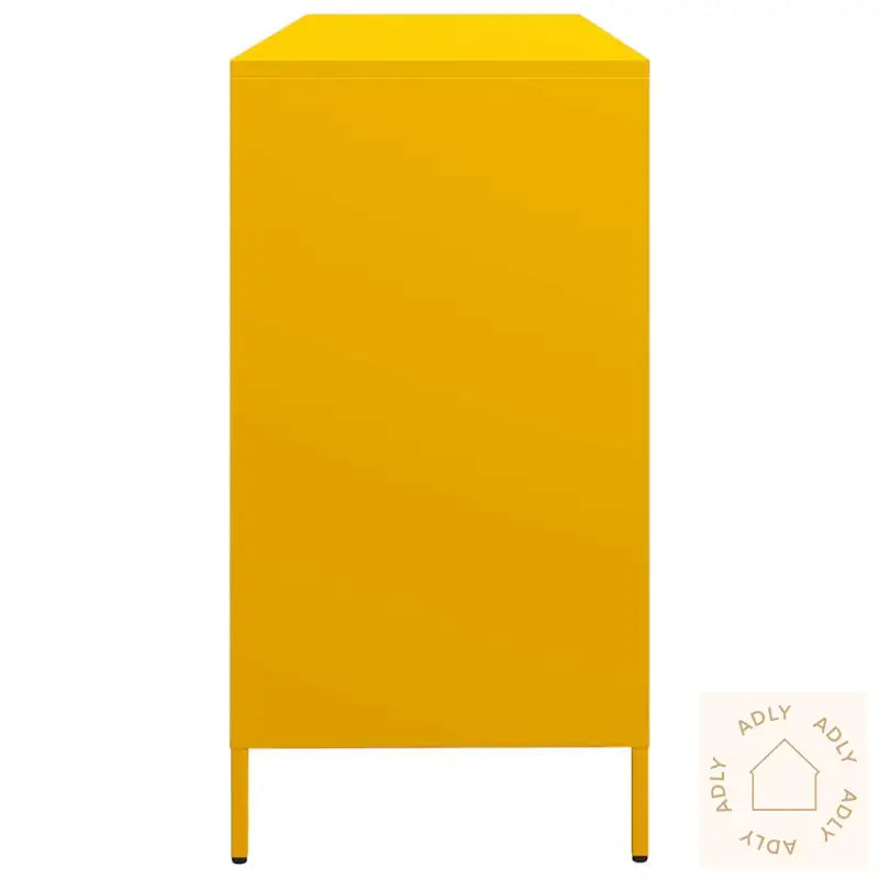 Skjenk Sennepsgul 135X39X73,5 Cm Kaldvalset Stål