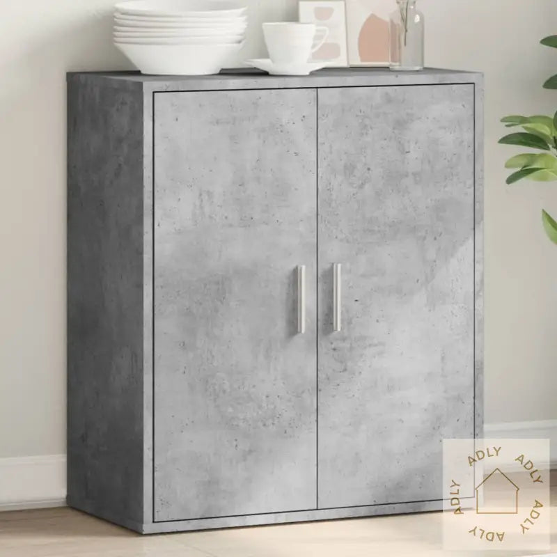 Skjenk Betonggrå 79X38X80 Cm Konstruert Tre