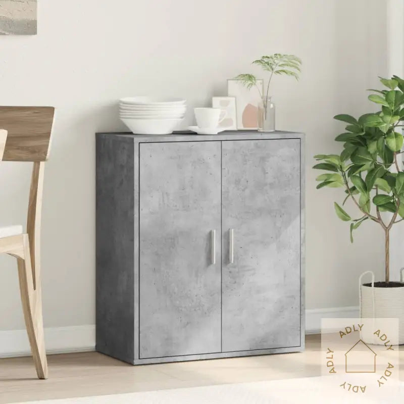 Skjenk Betonggrå 79X38X80 Cm Konstruert Tre