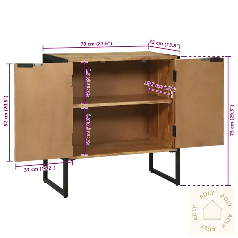 Skjenk 70X35X75 Cm Solid Tre Akasietre