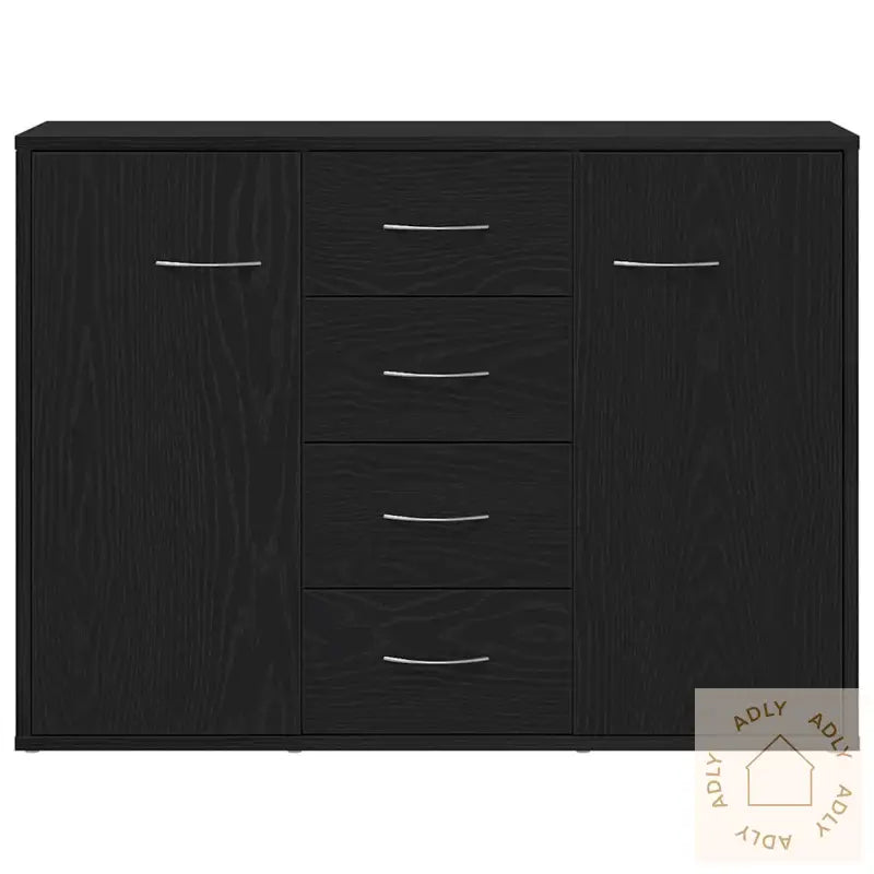 Skjenk Svart Eik 88X30X64 Cm Konstruert Tre