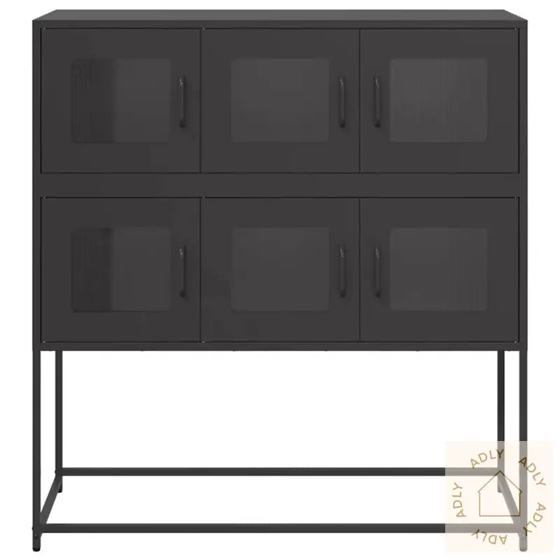 Skjenk Svart 100,5X39X107 Cm Kaldvalset Stål
