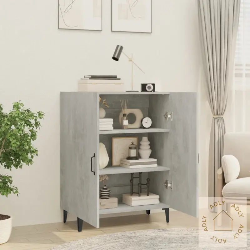 Skjenk Betonggrå 70X34X90 Cm Konstruert Tre