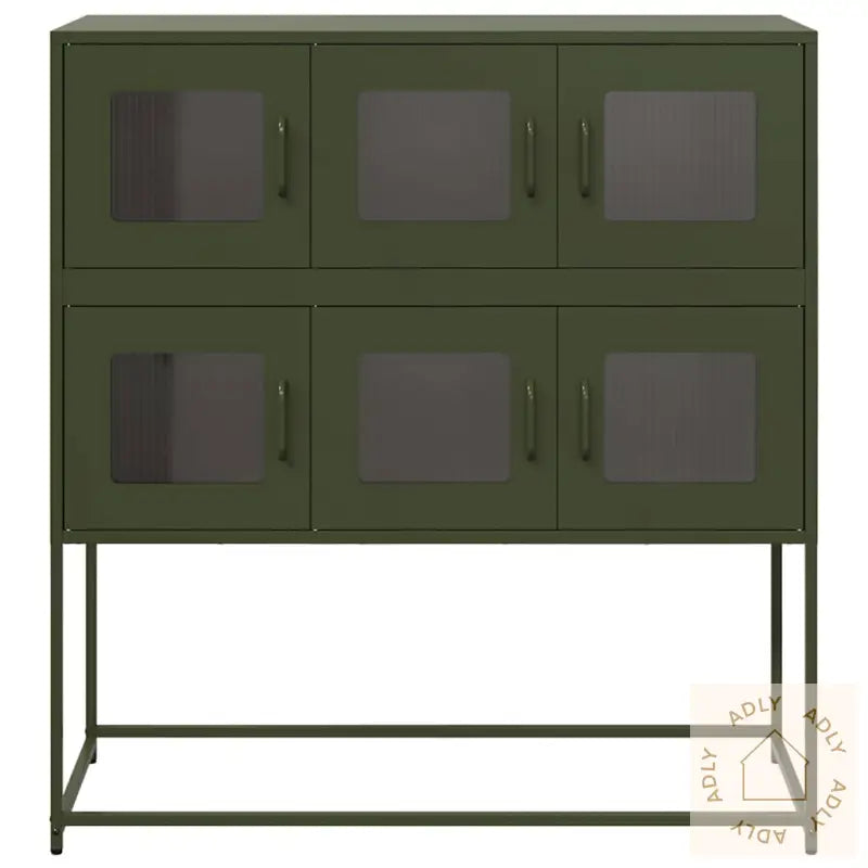 Skjenk Olivengrønn 100,5X39X107 Cm Kaldvalset Stål