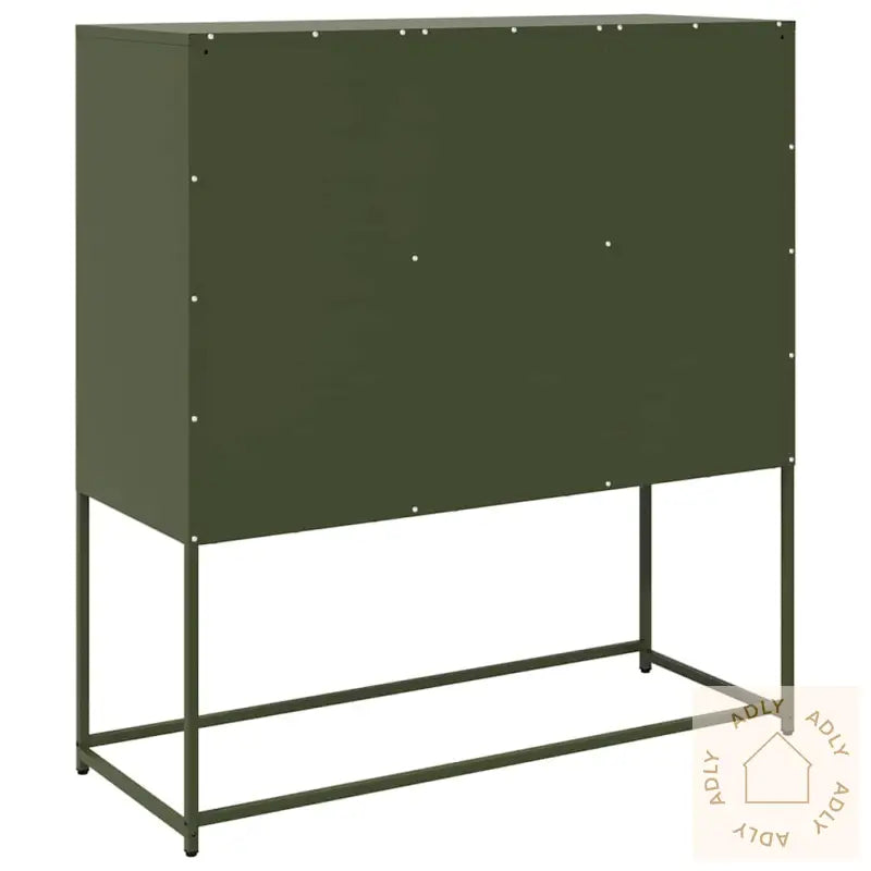 Skjenk Olivengrønn 100,5X39X107 Cm Kaldvalset Stål