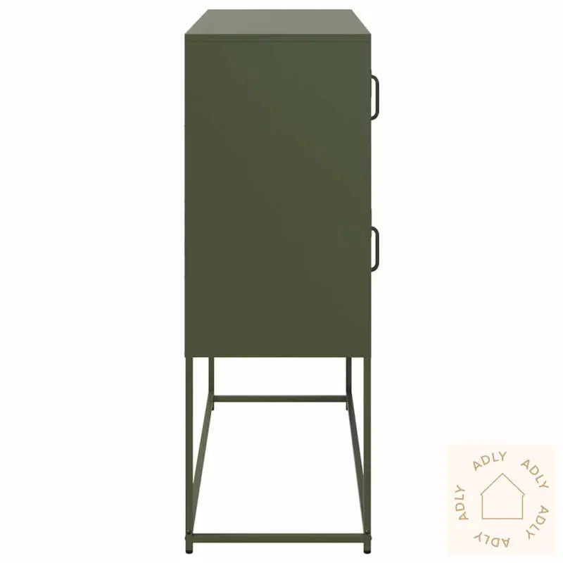 Skjenk Olivengrønn 100,5X39X107 Cm Kaldvalset Stål