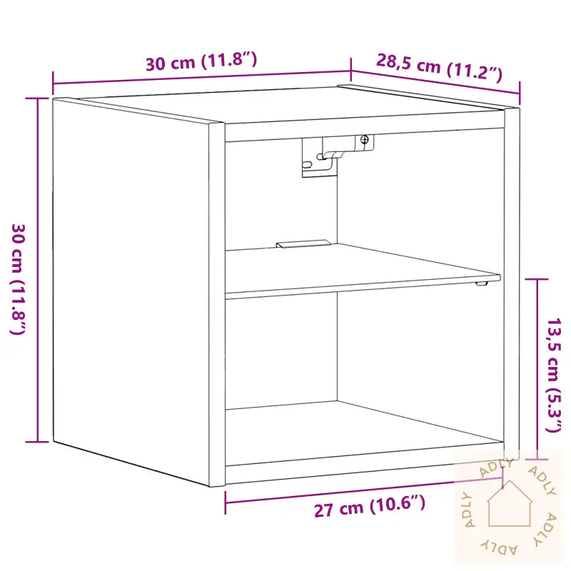 Led Tv Cabinet Svart Eik 30X28,5X30 Cm Konstruert Tre
