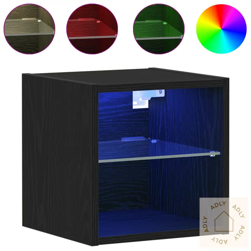 Led Tv Cabinet Svart Eik 30X28,5X30 Cm Konstruert Tre