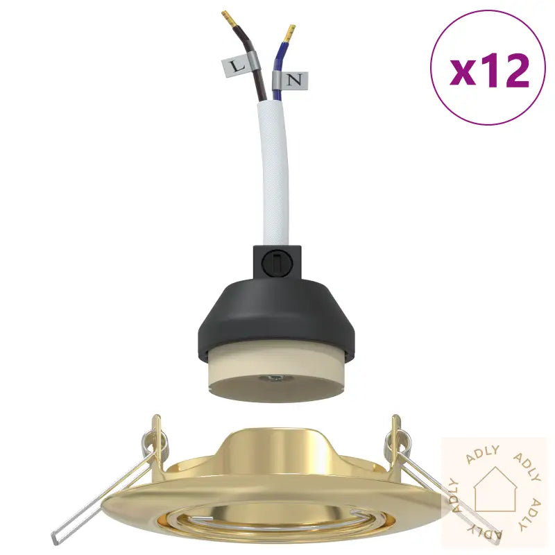 Innfelt Spotlights 12 Stk Runde Gu10 Gull Ø90 Mm Stål