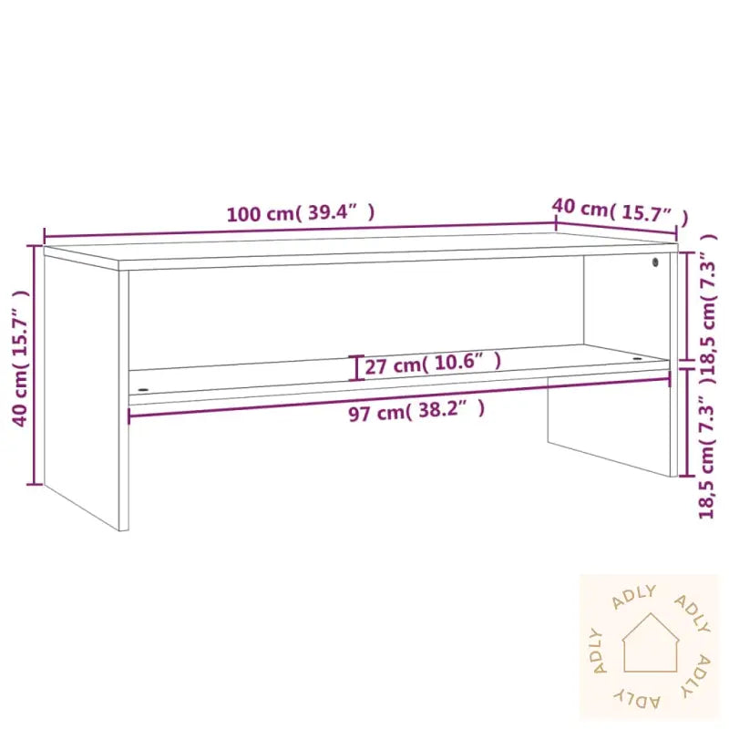 Tv-Benk Røkt Eik 100X40X40 Cm Konstruert Tre