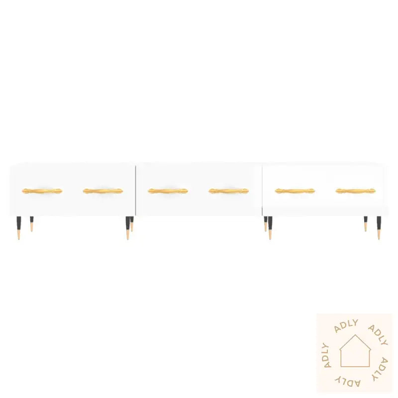 Tv-Benk Høyglans Hvit 150X36X30 Cm Konstruert Tre