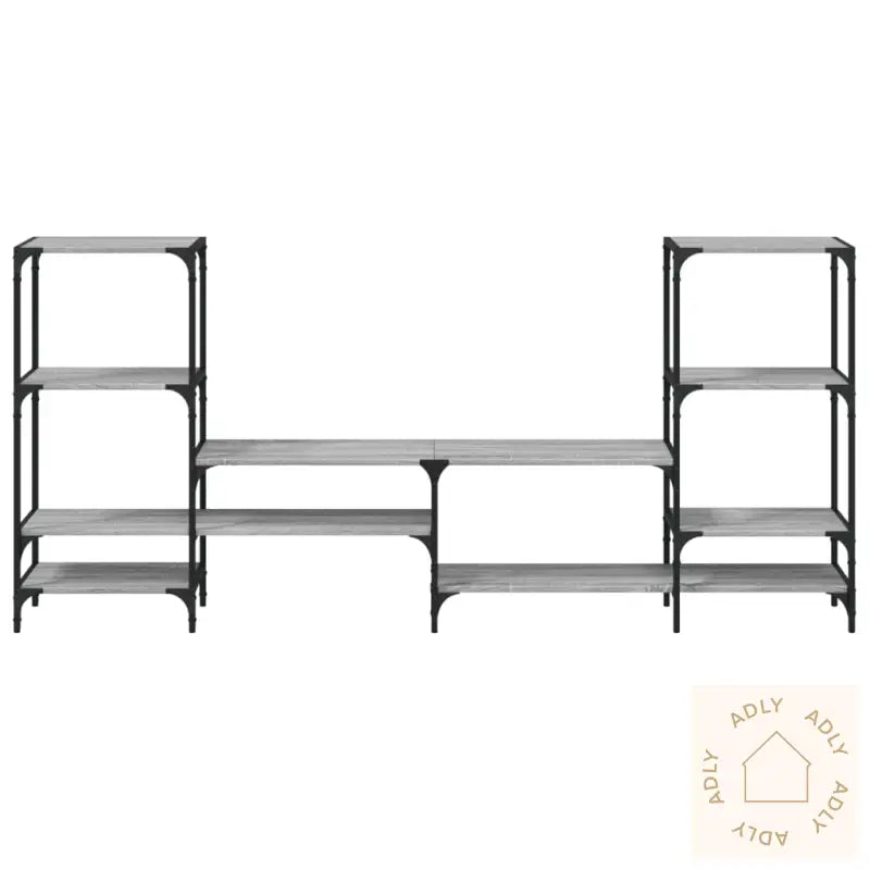 Tv-Benk Grå Sonoma 206,5X28,5X95 Cm Konstruert Tre