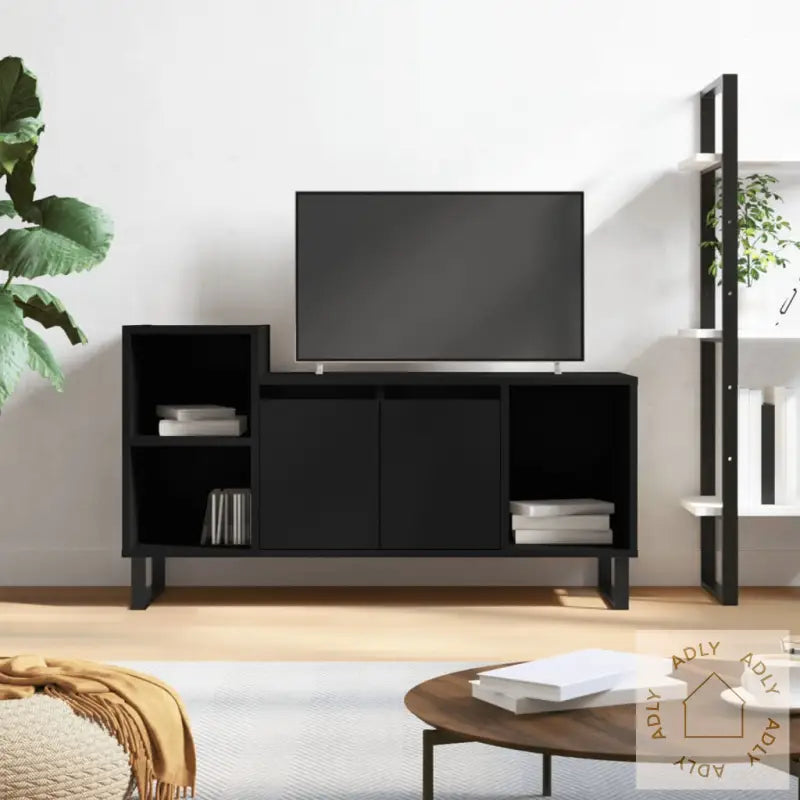 Tv-Benk Svart 100X35X55 Cm Konstruert Tre