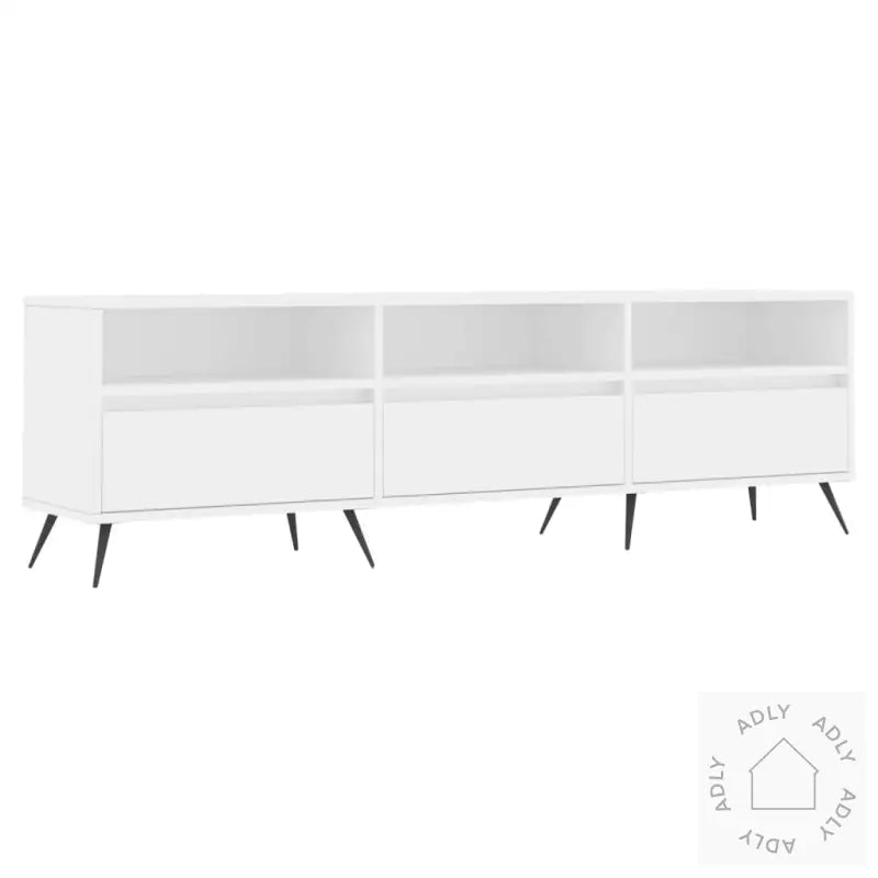 Tv-Benk Hvit 150X30X44,5 Cm Konstruert Tre