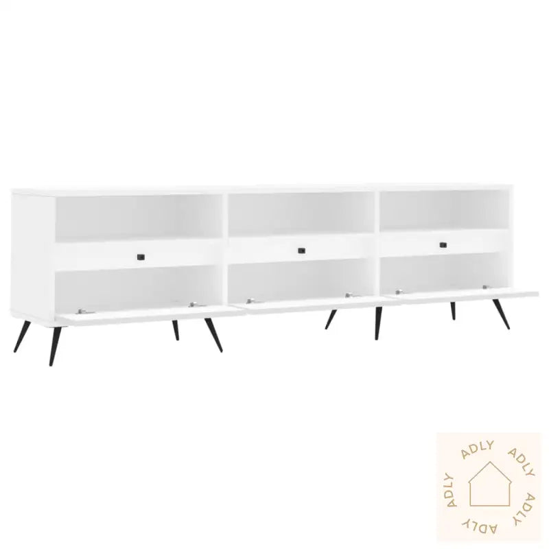 Tv-Benk Hvit 150X30X44,5 Cm Konstruert Tre