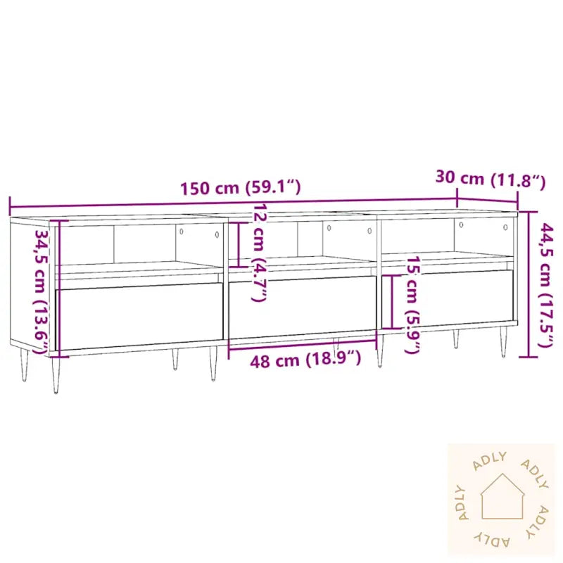 Tv-Benk Gammelt Tre 150X30X44,5 Cm Konstruert Tre