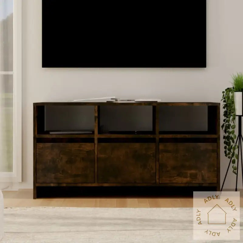 Tv-Benk Røkt Eik 102X37,5X52,5 Cm Konstruert Tre
