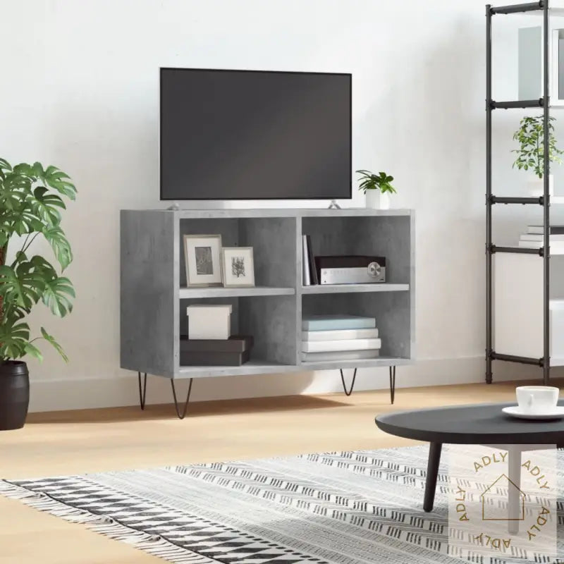Tv-Benk Betonggrå 69,5X30X50 Cm Konstruert Tre