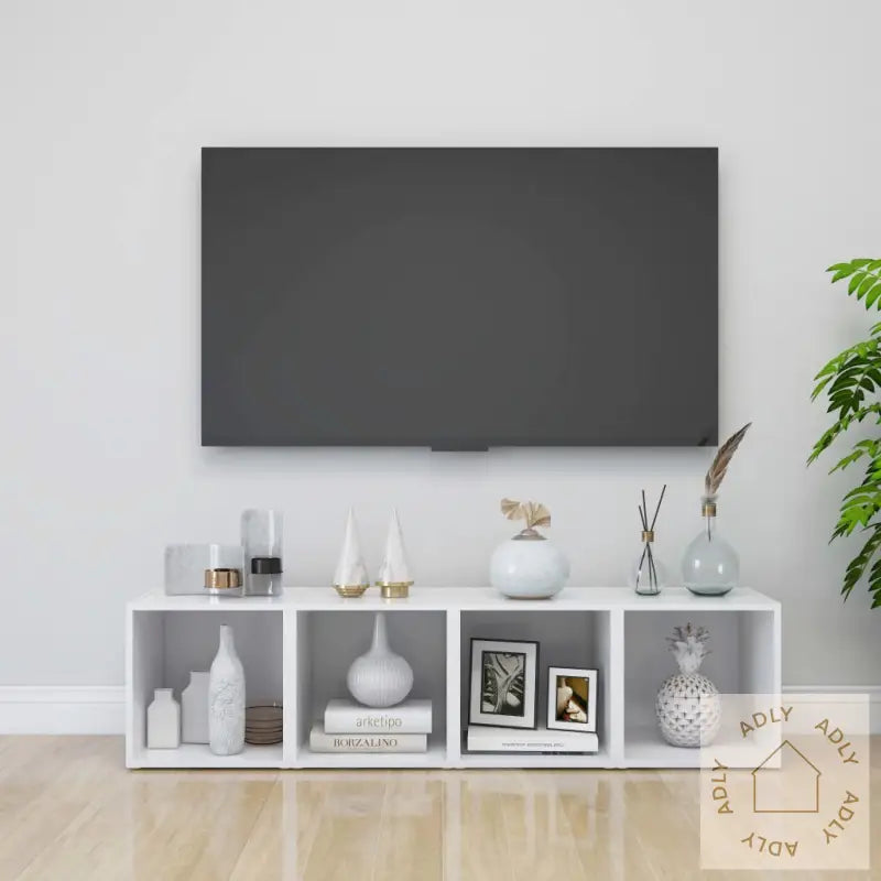 Tv-Benk Hvit 37X35X37 Cm Konstruert Tre