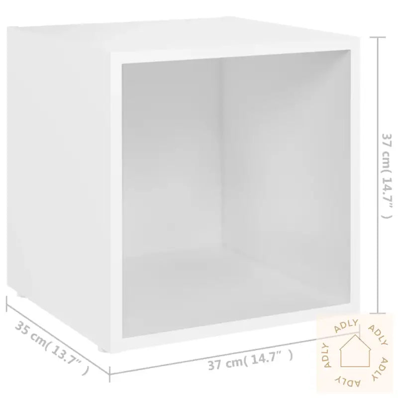 Tv-Benk Hvit 37X35X37 Cm Konstruert Tre