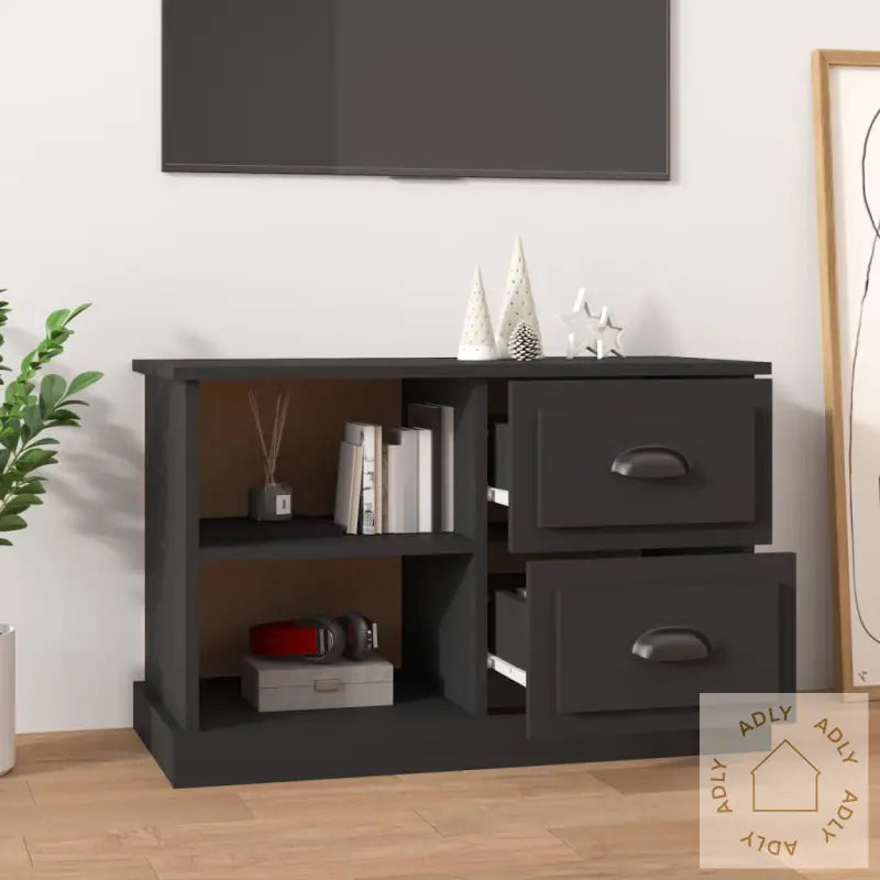 Tv-Benk Svart 73X35,5X47,5 Cm Konstruert Tre