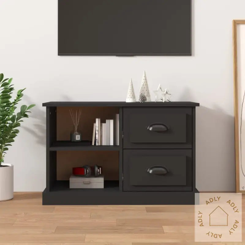 Tv-Benk Svart 73X35,5X47,5 Cm Konstruert Tre