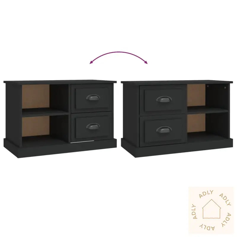Tv-Benk Svart 73X35,5X47,5 Cm Konstruert Tre