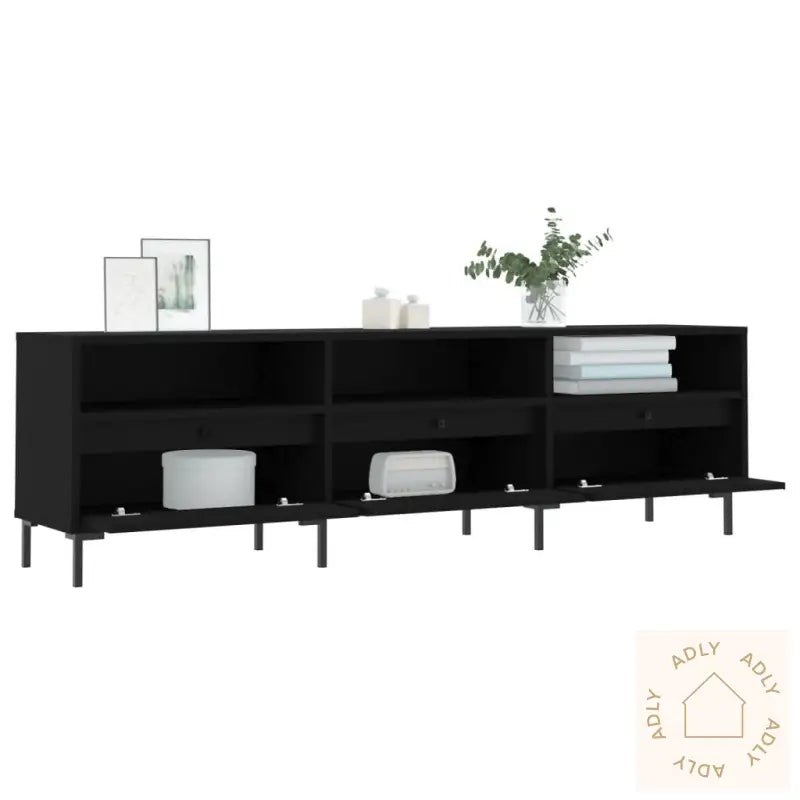 Tv-Benk Svart 150X30X44,5 Cm Konstruert Tre