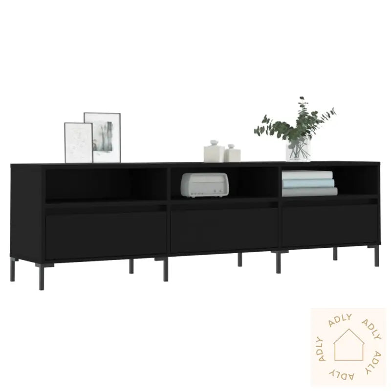 Tv-Benk Svart 150X30X44,5 Cm Konstruert Tre