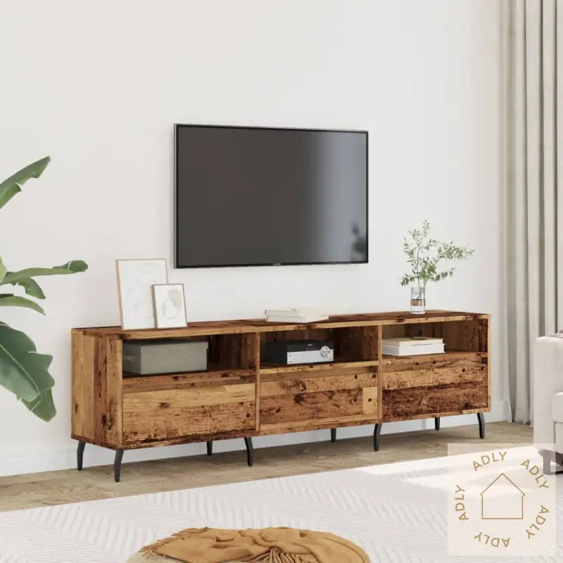 Tv-Benk Gammelt Tre 150X30X44,5 Cm Konstruert Tre