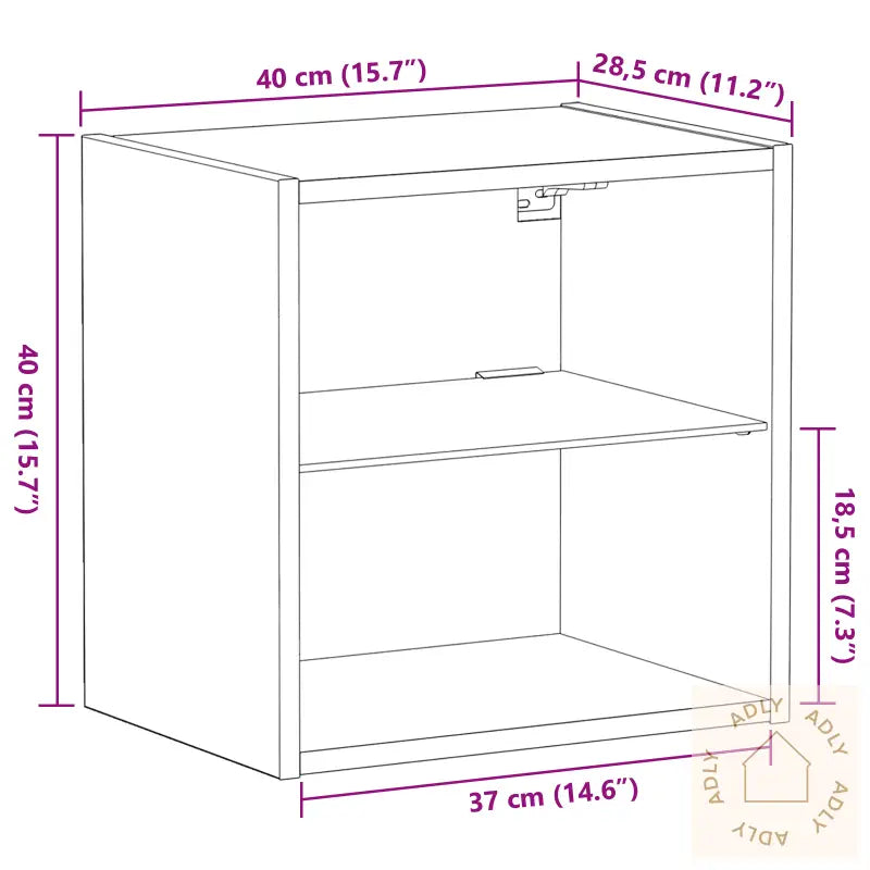 Flytende Hylle Svart Eik 40X28,5X40 Cm Konstruert Tre