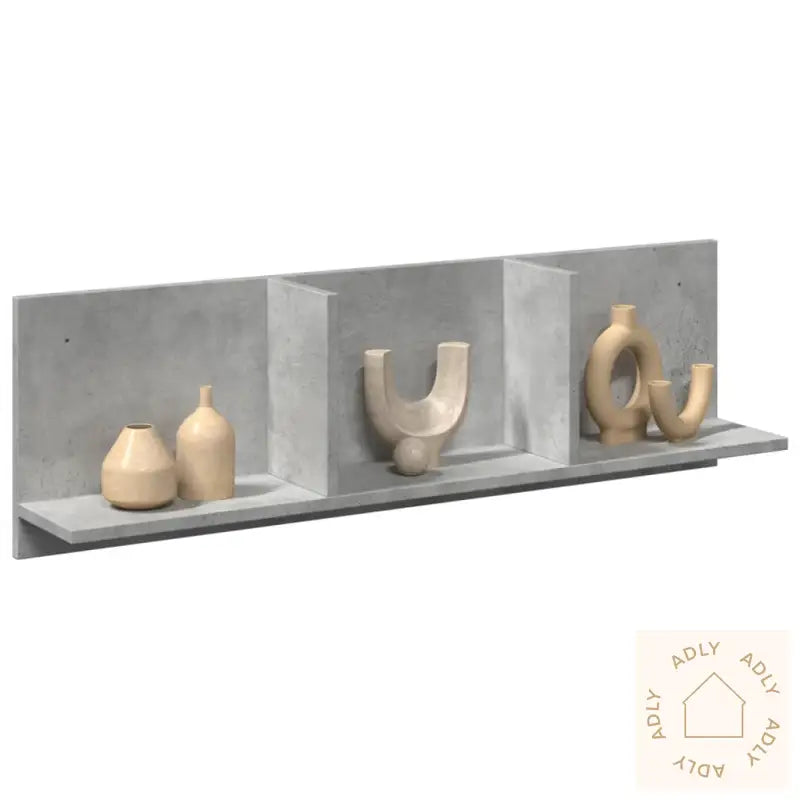 Veggskap 100X16,5X30 Cm Betonggrå Konstruert Tre