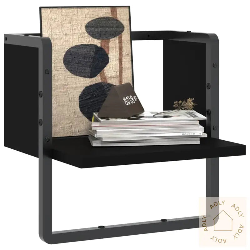 Vegghylle Med Stang Svart 30X25X30 Cm