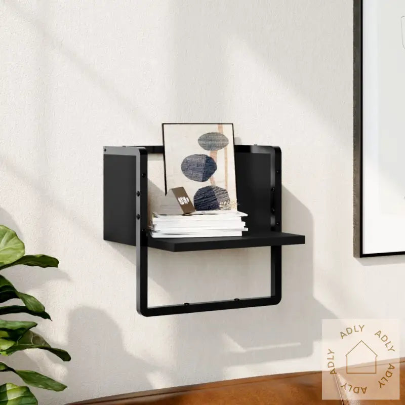 Vegghylle Med Stang Svart 30X25X30 Cm