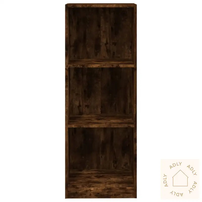 Bokhylle 3 Etasjer Røkt Eik 40X24X109 Cm Konstruert Tre