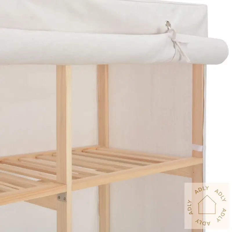 Garderobeskap Hvit 200X40X170 Cm Stoff