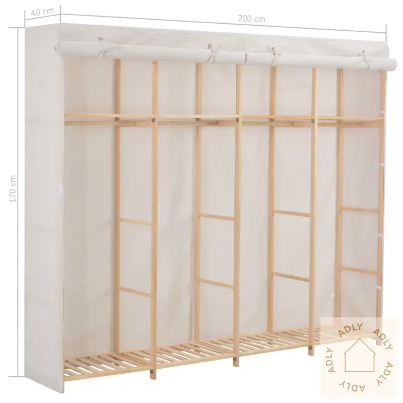 Garderobeskap Hvit 200X40X170 Cm Stoff