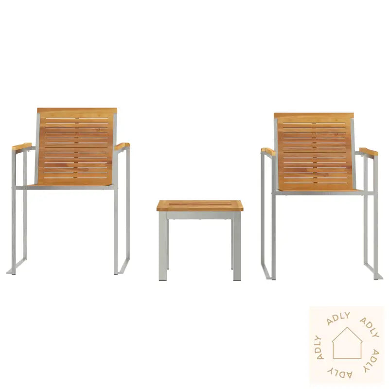 Solseng Med Hagemøbler 3 Stk I Solid Teak