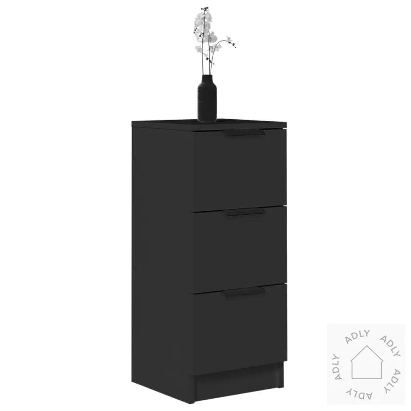 Skjenker 2 Stk Svart 30X30X70 Cm Konstruert Tre